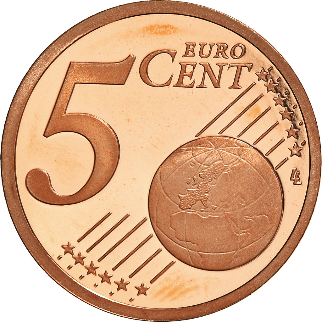 França, 5 Euro Cent, 2009, Paris, BE, MS(65-70), Aço Cromado a Cobre