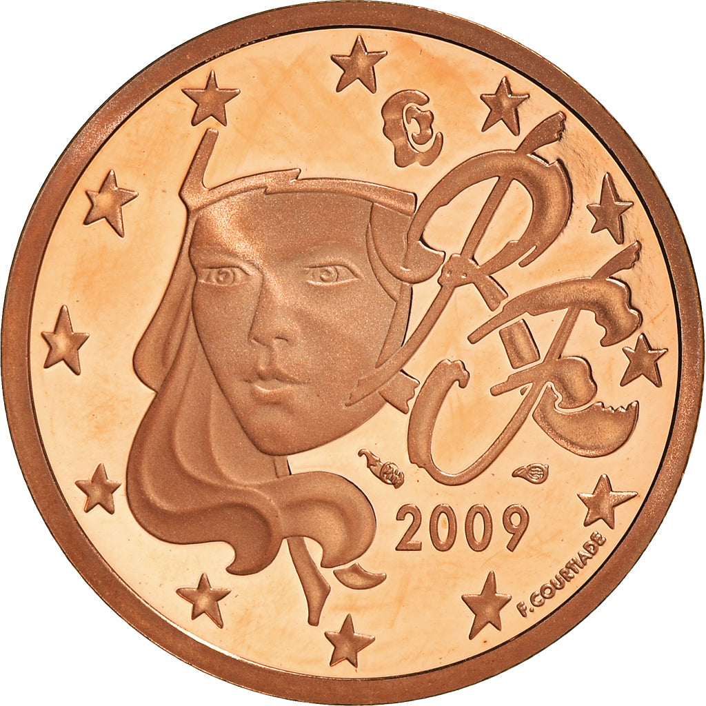 Francja, 5 Euro Cent, 2009, Paris, BE, MS(65-70), Miedź platerowana stalą