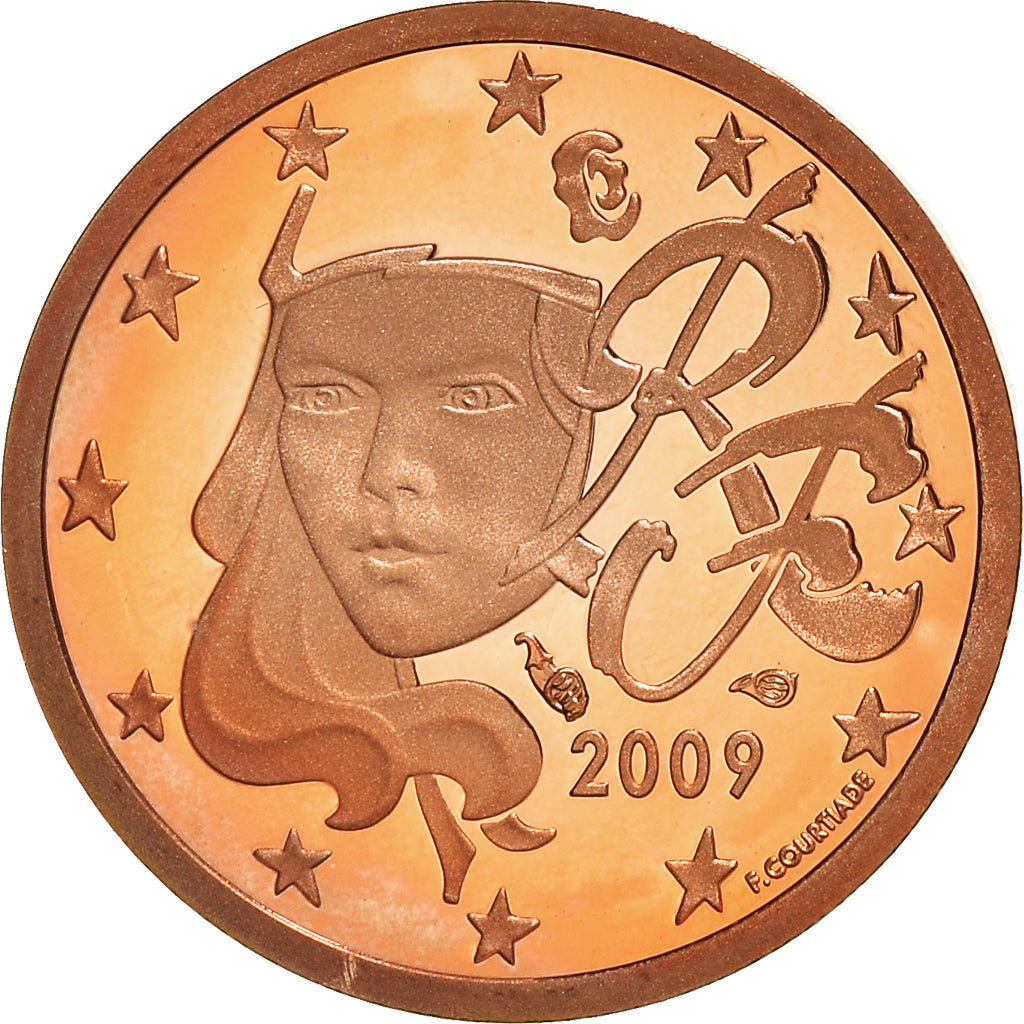 Frankreich, Euro Cent, 2009, Paris, BE, STGL, Copper Plated Steel, Gadoury:1