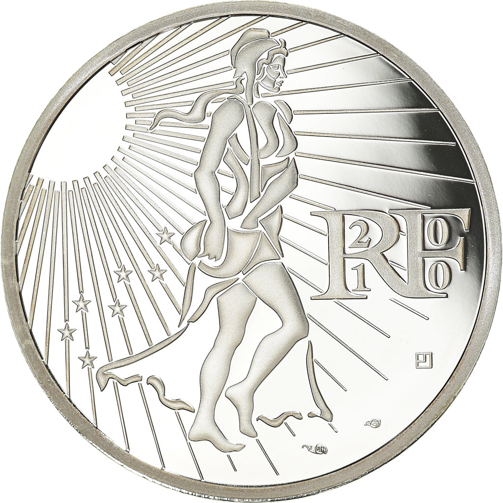 Francja, Semeuse, 15 Euro, 2010, Paris, BE, MS(65-70), Srebro, KM:1535