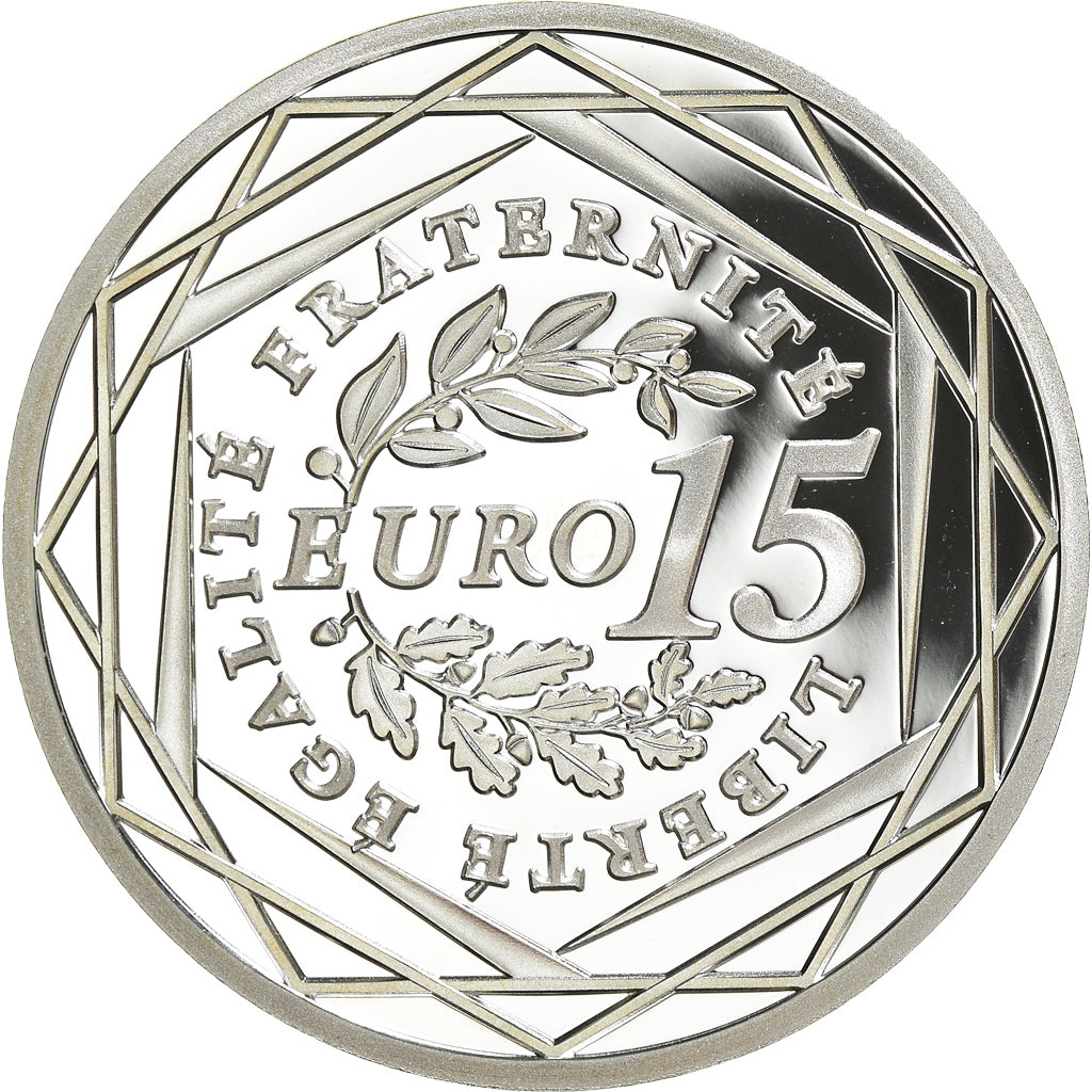 Francja, Semeuse, 15 Euro, 2010, Paris, BE, MS(65-70), Srebro, KM:1535
