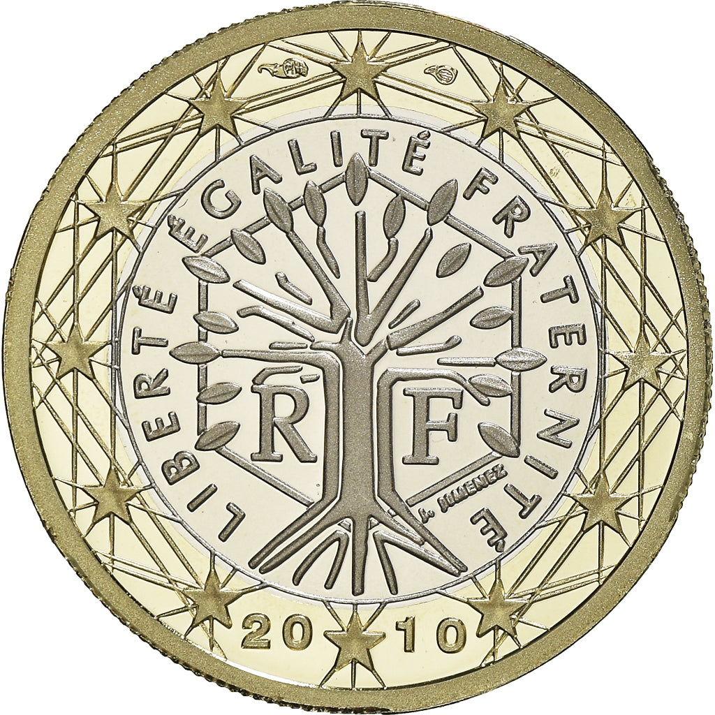 France, Euro, 2010, Paris, Proof / BE, MS(65-70), Bi-Metallic, KM:1413
