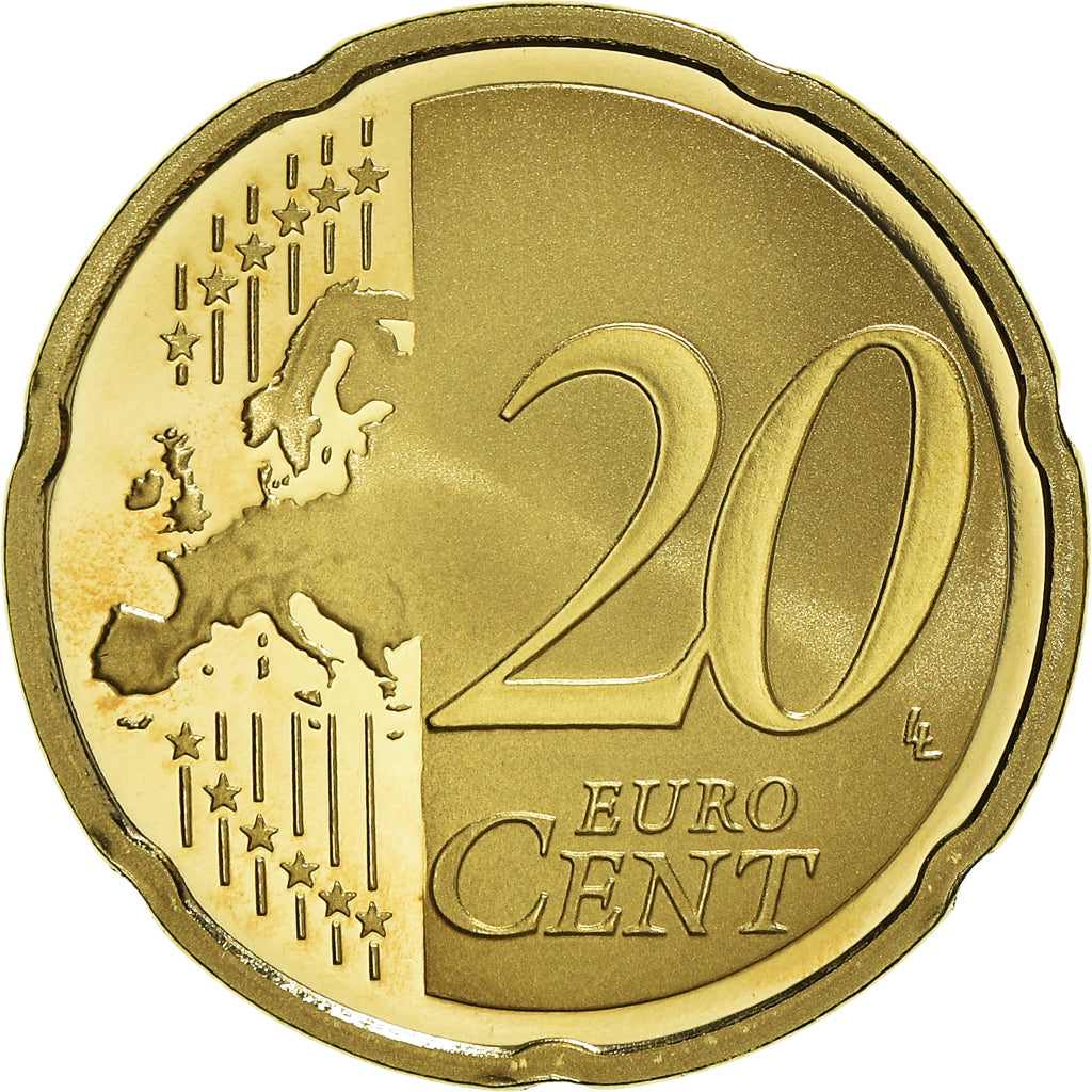 France, 20 Euro Cent, 2010, Paris, BE, MS(65-70), Brass, KM:1411