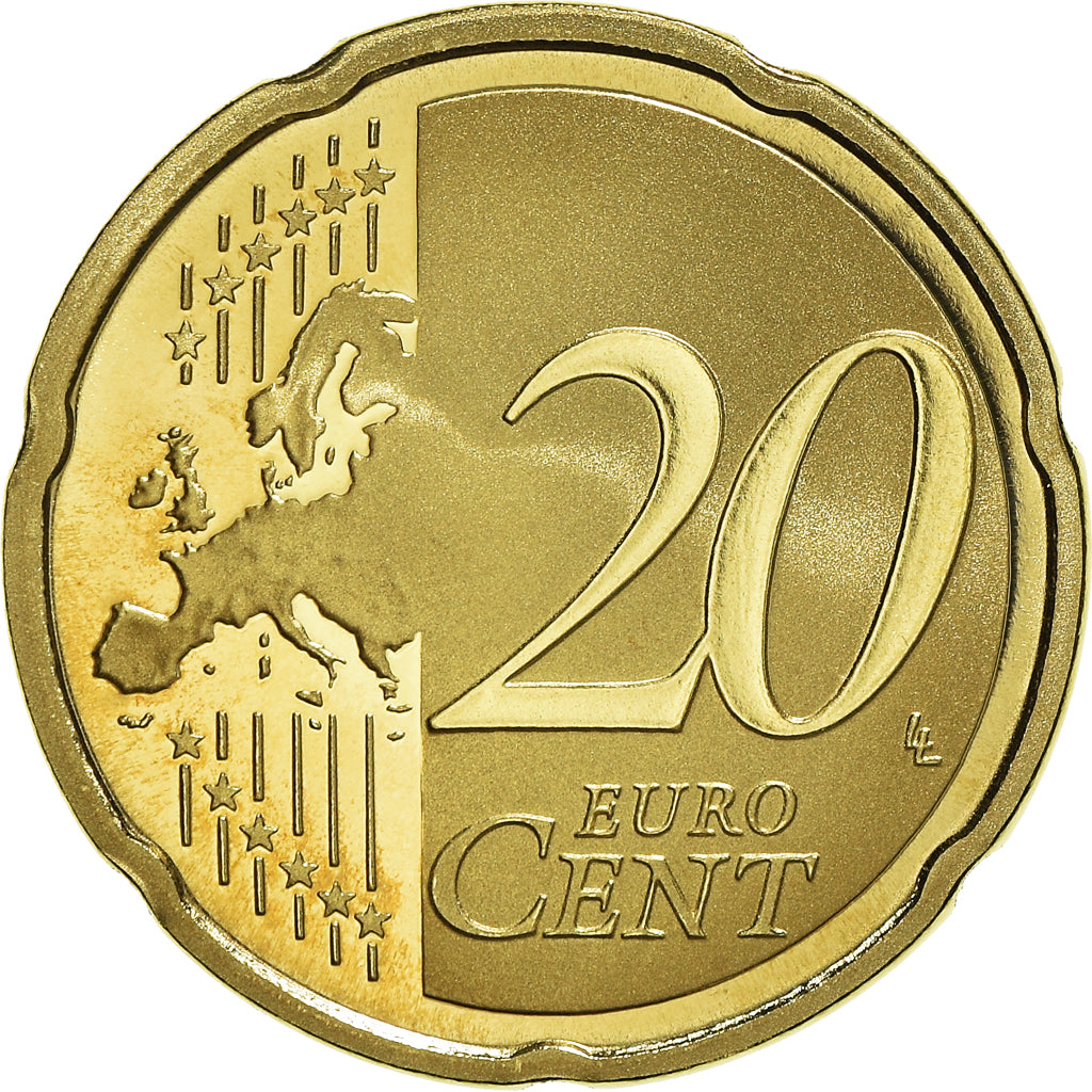 Francia, 20 Euro Cent, 2010, Paris, Proof / BE, FDC, Latón, KM:1411