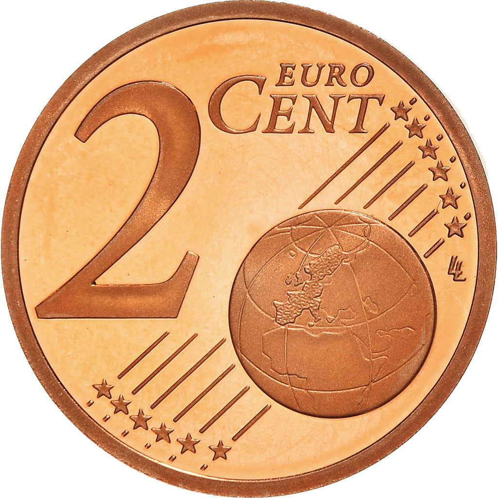 Francja, 2 Euro Cent, 2010, Paris, Proof / BE, MS(65-70), Miedź platerowana
