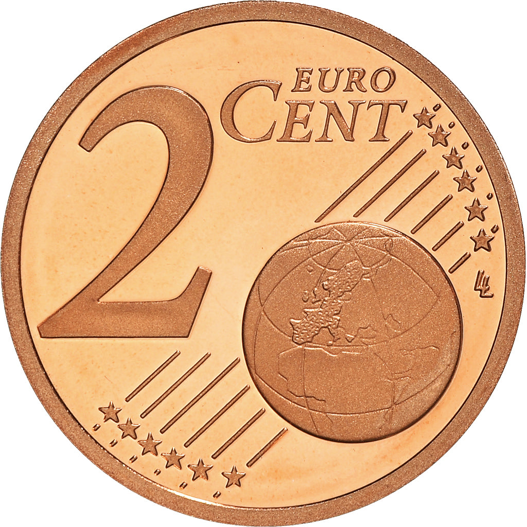 Francja, 2 Euro Cent, 2010, Paris, Proof / BE, MS(65-70), Miedź platerowana