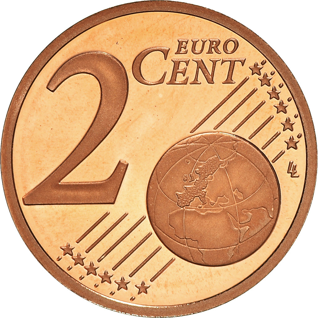 Francja, 2 Euro Cent, 2010, Paris, BE, MS(65-70), Miedź platerowana stalą