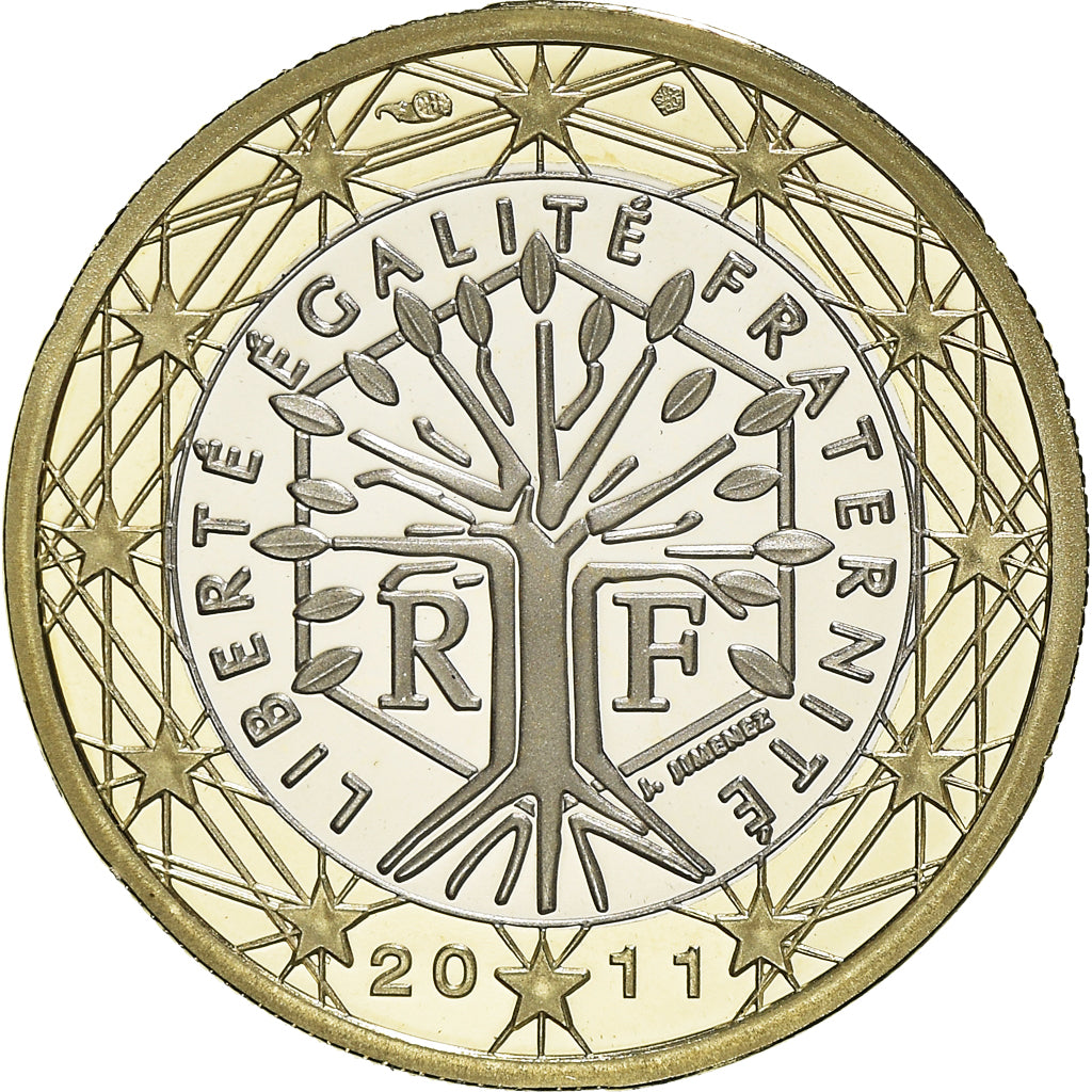 Francja, Euro, 2011, Paris, Proof / BE, MS(65-70), Bimetaliczny, KM:1413