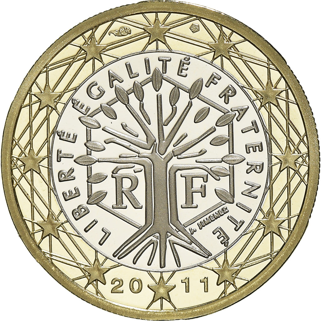 Francja, Euro, 2011, Paris, Proof / BE, MS(65-70), Bimetaliczny, KM:1413