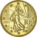 Francja, 10 Euro Cent, 2011, Paris, BE, MS(65-70), Mosiądz, KM:1410
