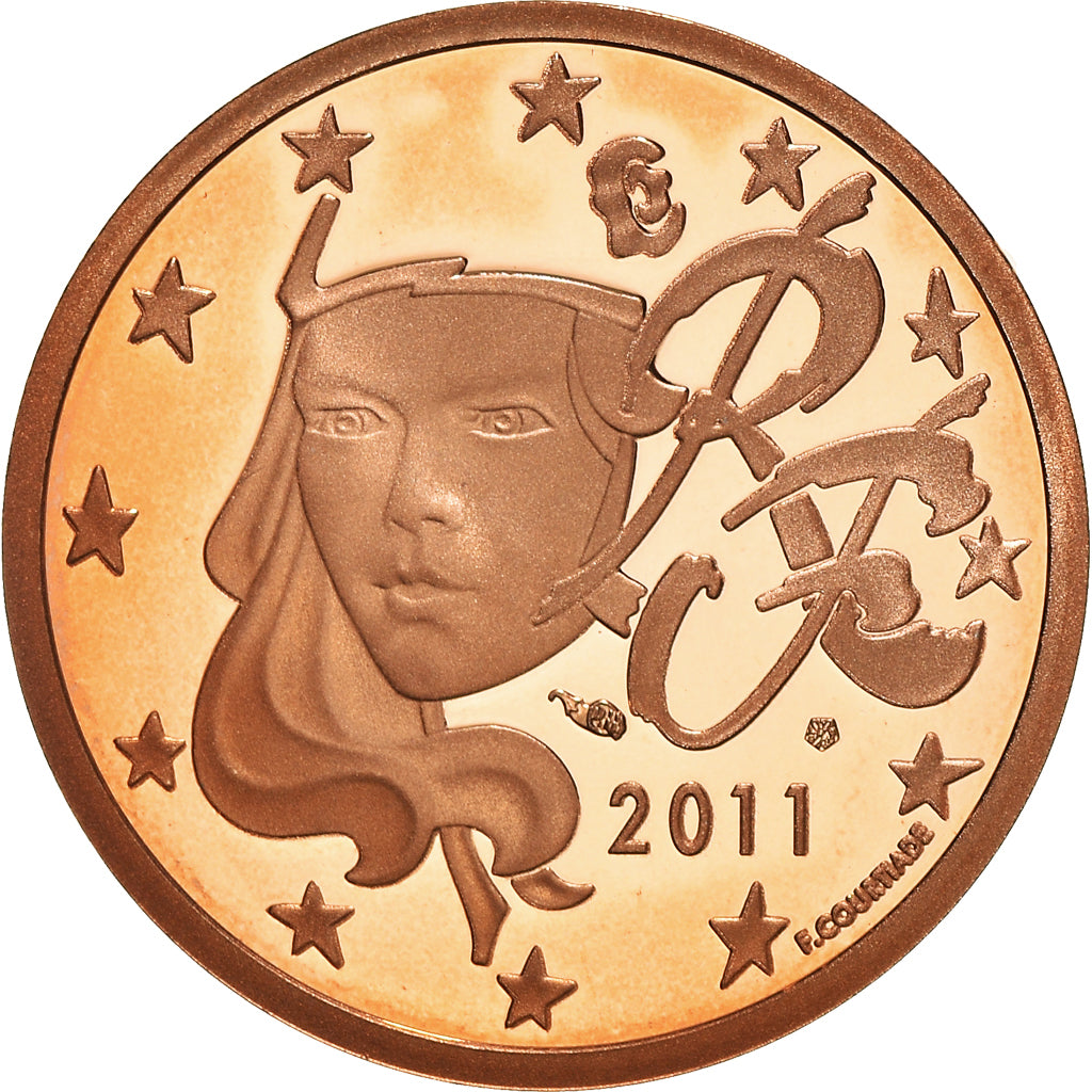 Francja, 5 Euro Cent, 2011, Paris, Proof / BE, MS(65-70), Miedź platerowana