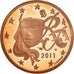 Francja, 5 Euro Cent, 2011, Paris, Proof / BE, MS(65-70), Miedź platerowana