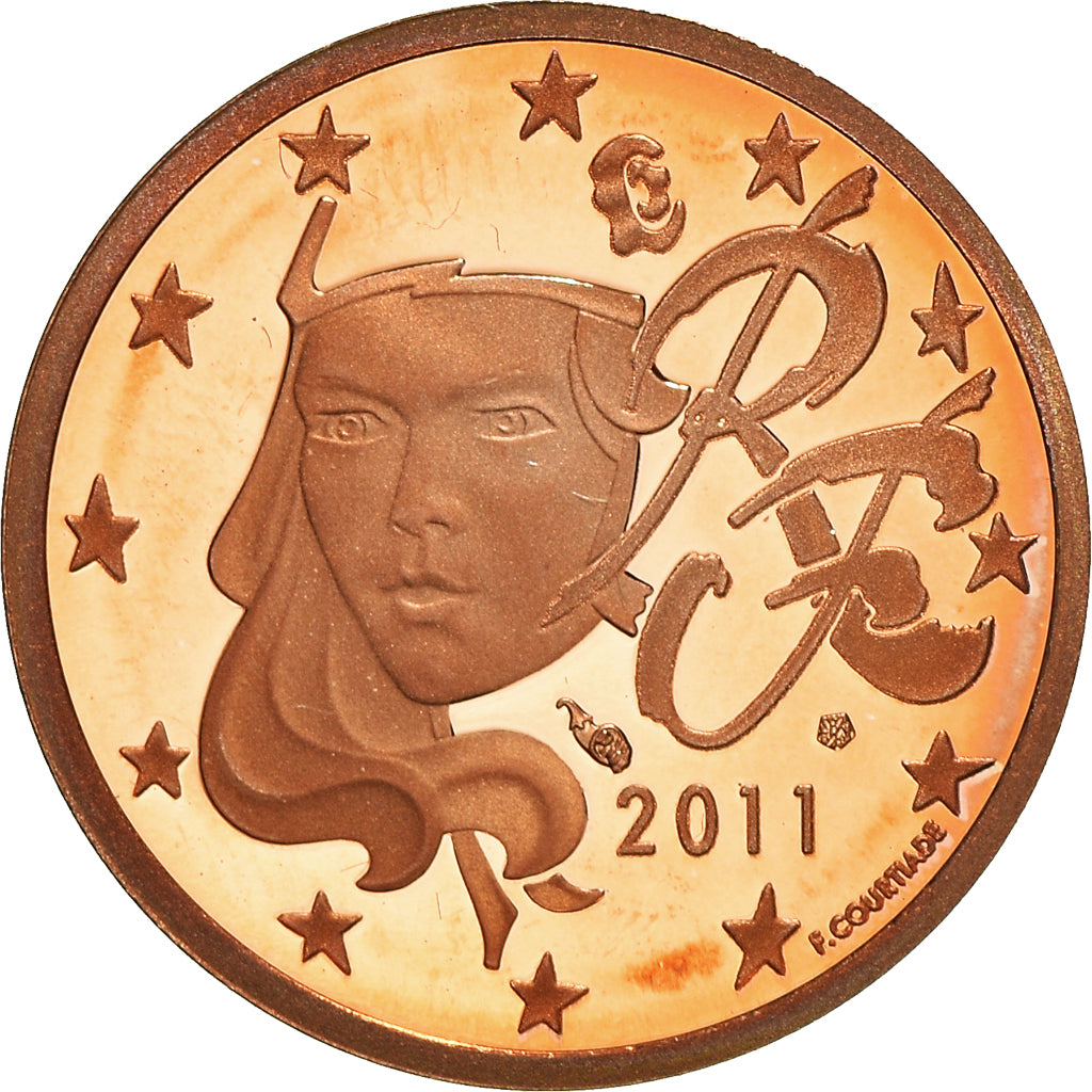 Francja, 2 Euro Cent, 2011, Paris, Proof / BE, MS(65-70), Miedź platerowana