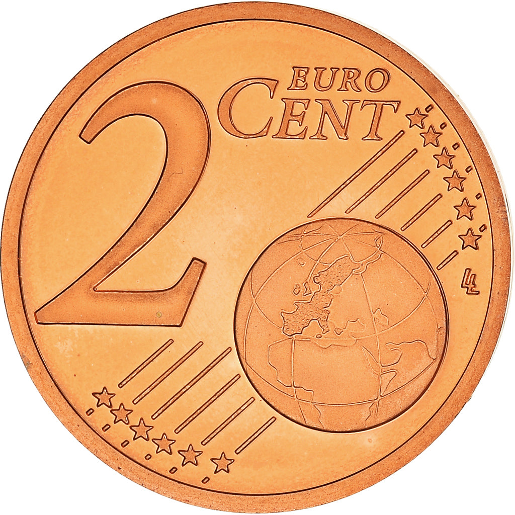 Francja, 2 Euro Cent, 2007, Paris, BE, MS(65-70), Miedź platerowana stalą