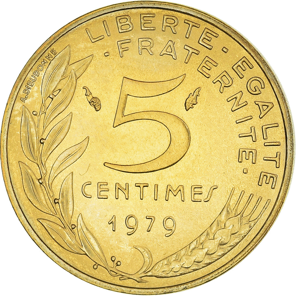 Coin, France, Marianne, 5 Centimes, 1979, Paris, Lagriffoul, MS(65-70)