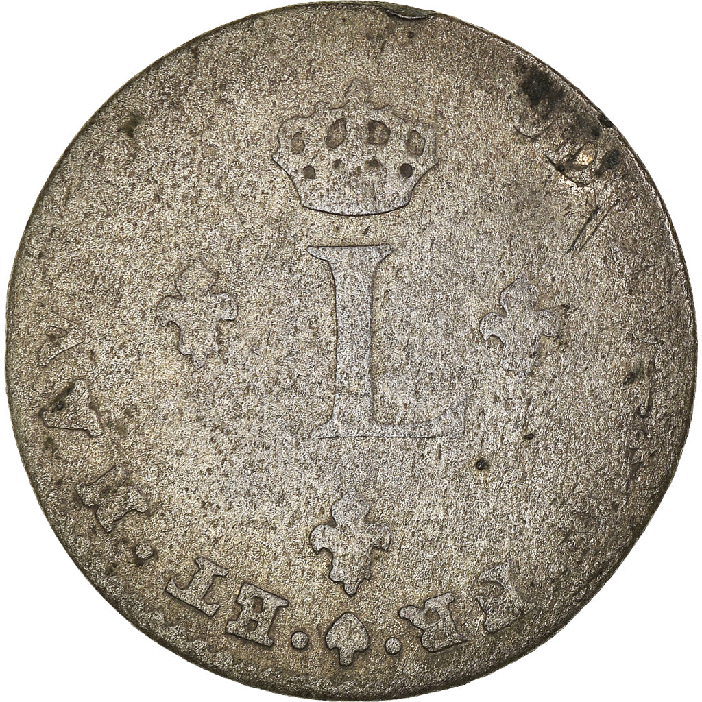Moneda, Francia, Louis XV, Double sol (2 sous) en billon, 2 Sols, 1739, Rouen
