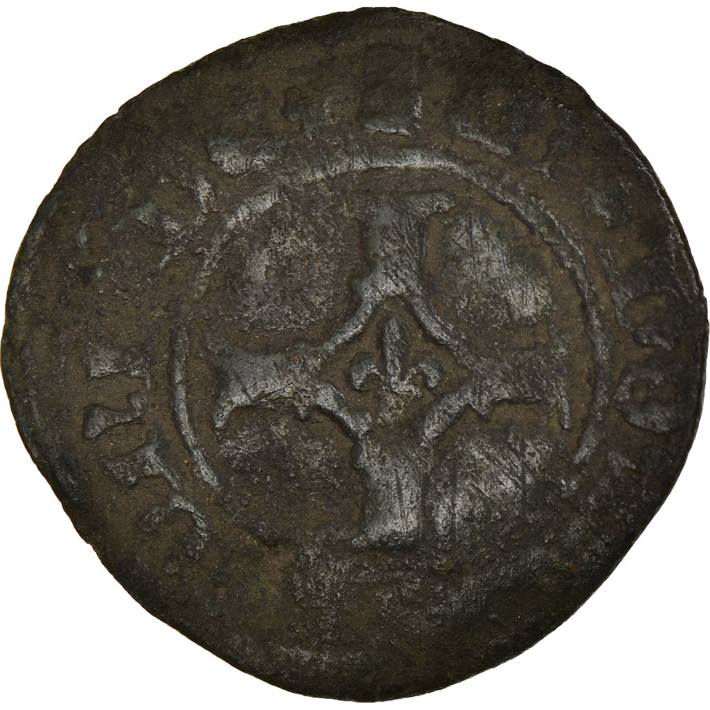 Moeda, França, Flanders, Philippe le Bon, Double Mite, VF(20-25), Cobre