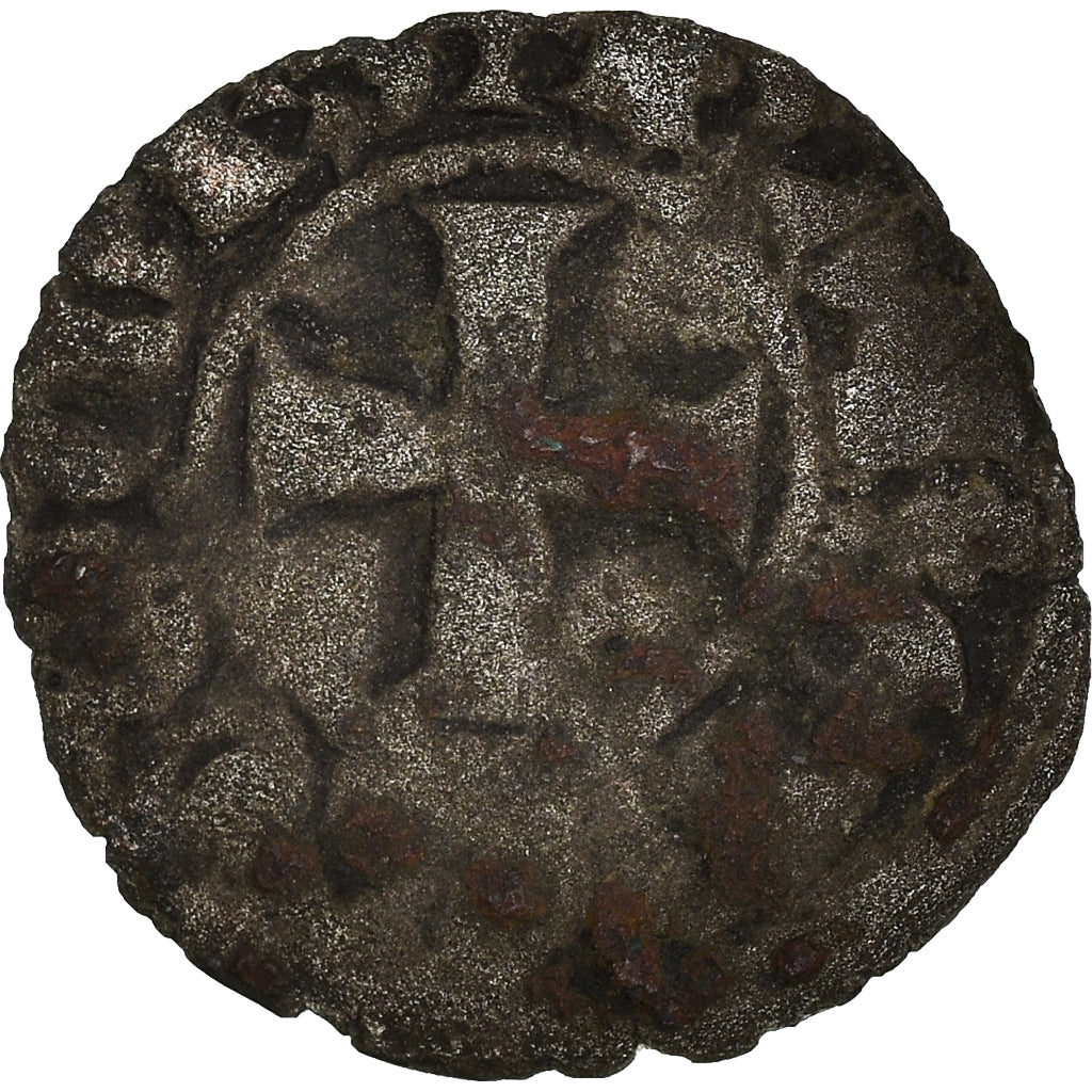 Moneda, Francia, Anjou, Charles de Valois, Obol, Angers, BC+, Vellón