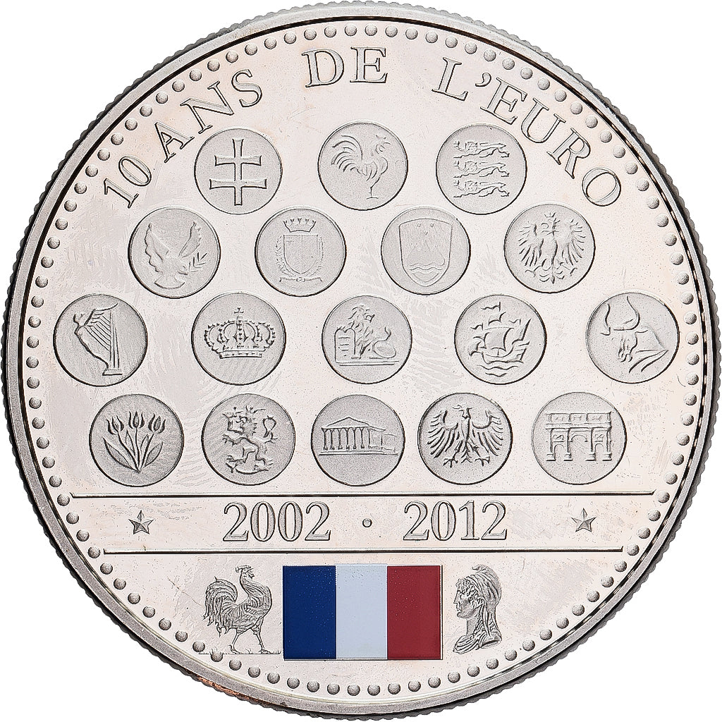 Francia, medaglia, L'Europe des XXVII, 10 Ans de l'Euro, Politics, Society, War