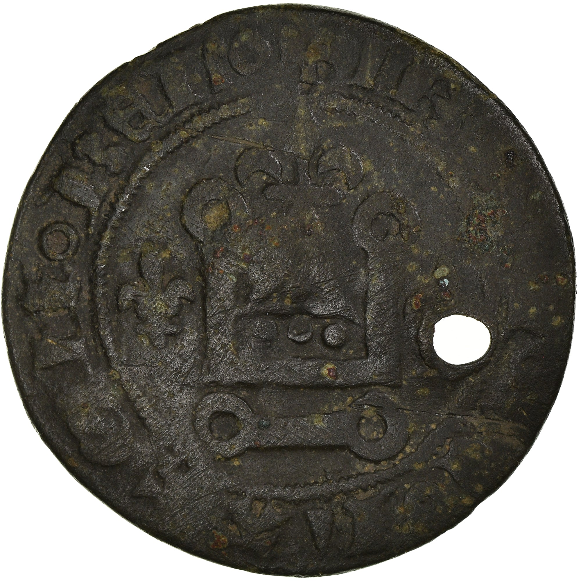 France, Token, token count, Jeton de Compte au Chatel, VF(30-35), Copper