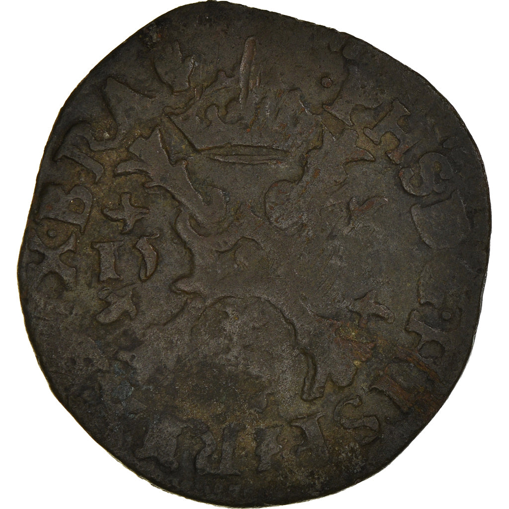 Coin, Spanish Netherlands, Philip II, Gigot, 1596, Anvers, VF(30-35), Copper