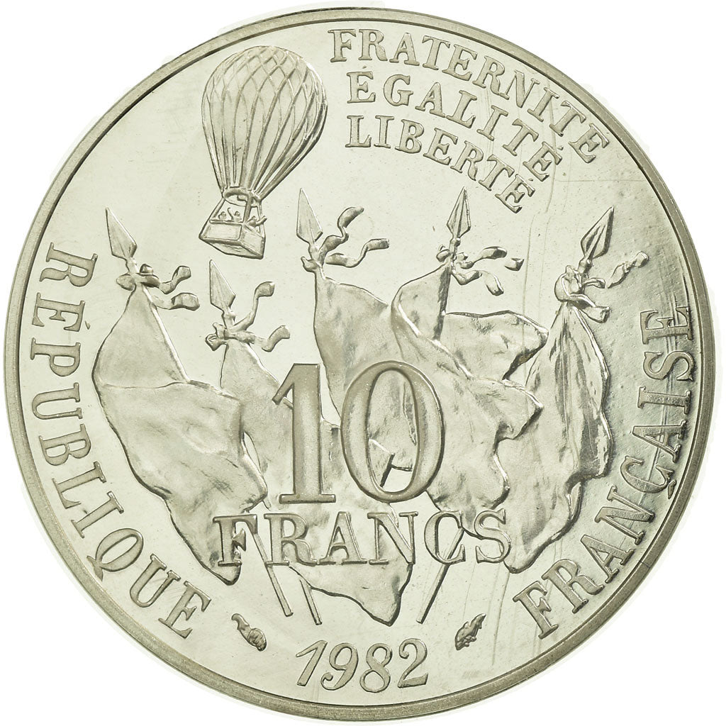 Moneta, Francja, 10 Francs, 1982, MS(65-70), Srebro, KM:P748, Gadoury:187.P2
