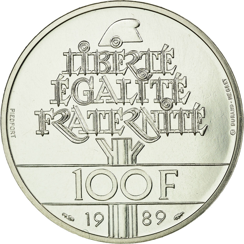 Münze, Frankreich, 100 Francs, 1989, STGL, Silber, KM:P1008, Gadoury:238.P1