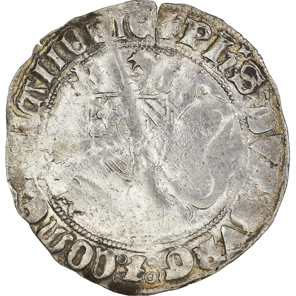 Coin, France, Flanders, Philippe le Bon, Double Gros, VF(30-35), Silver