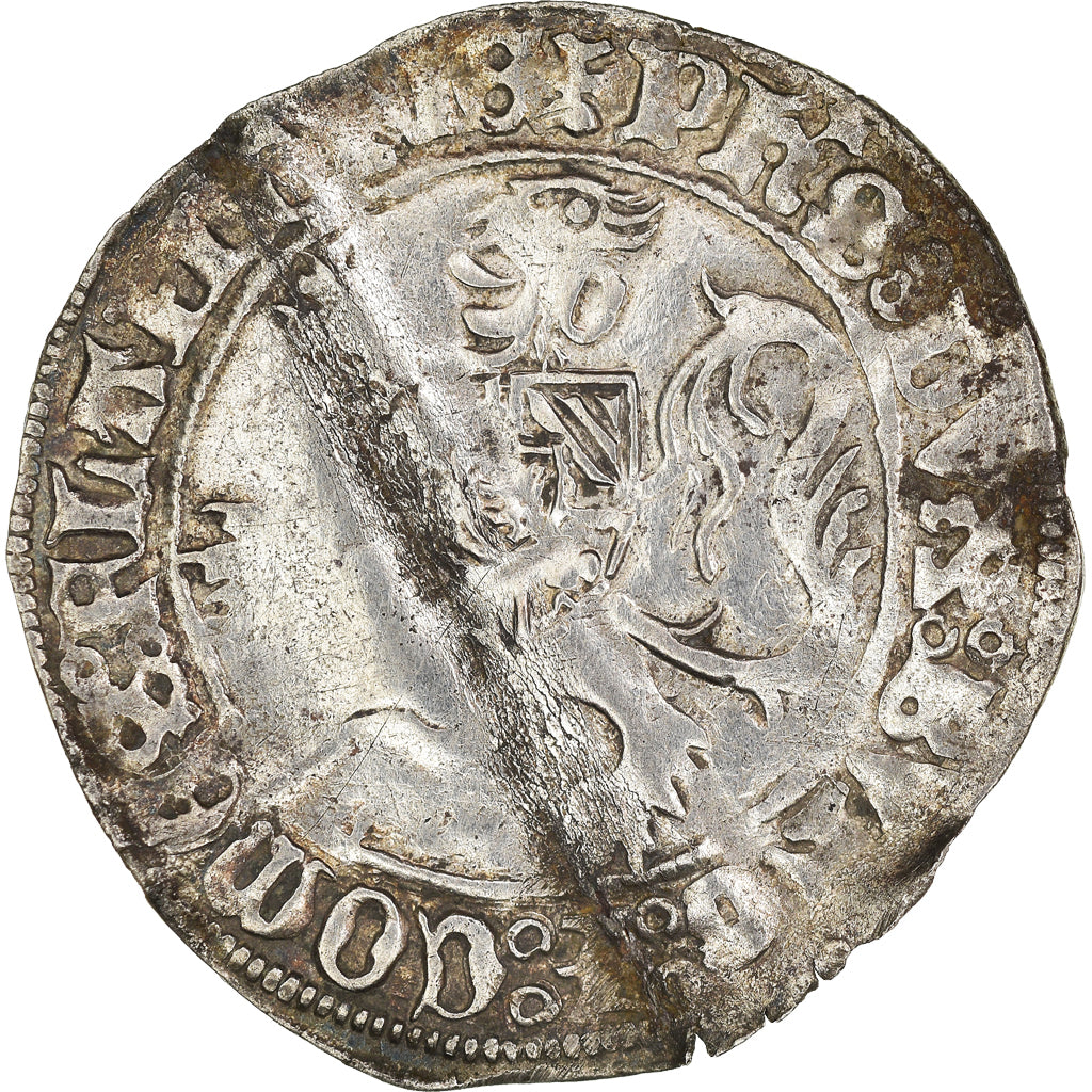 Coin, France, Flanders, Philippe le Bon, Double Gros, VF(30-35), Silver