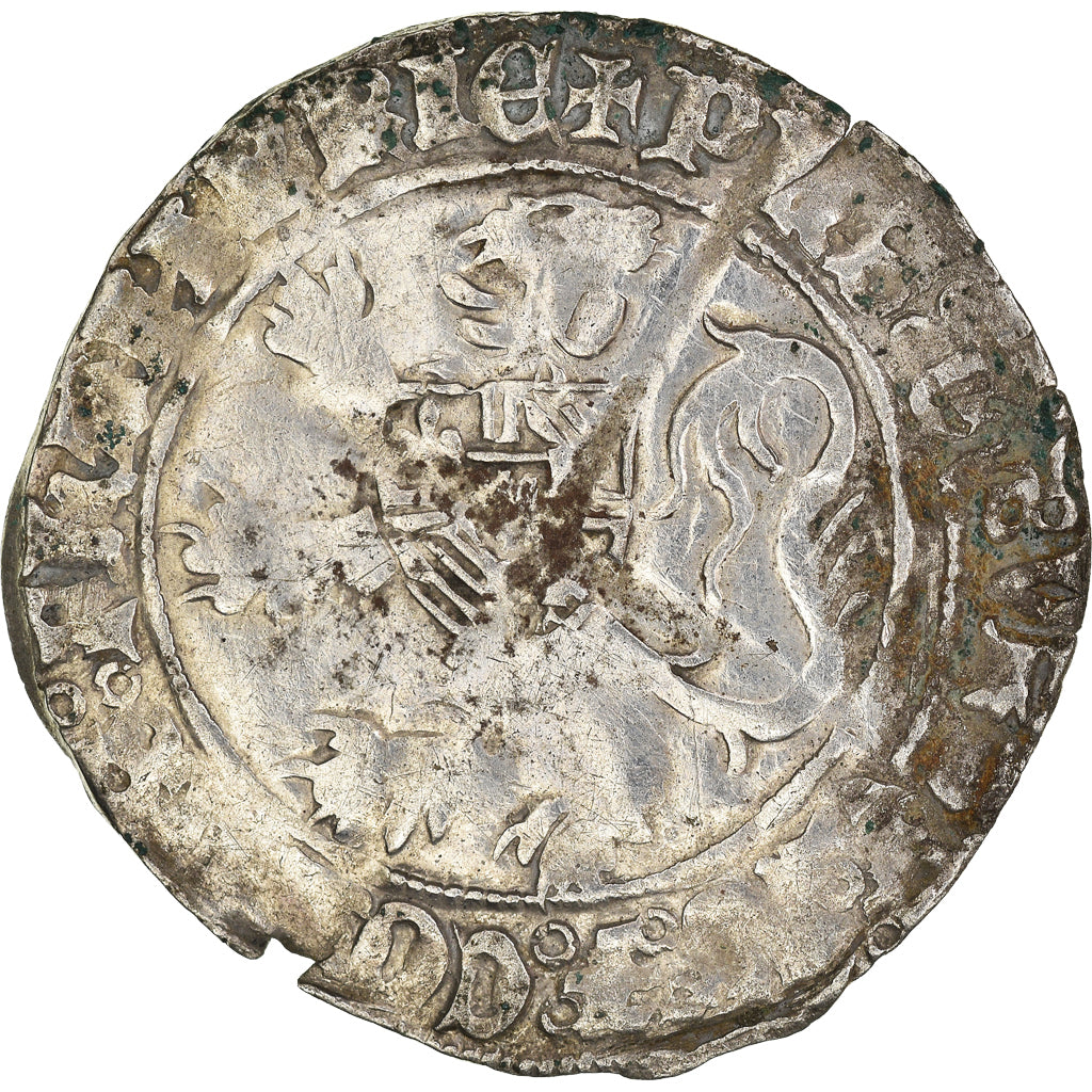 Moeda, França, Flanders, Philippe le Bon, Double Gros, VF(30-35), Prata