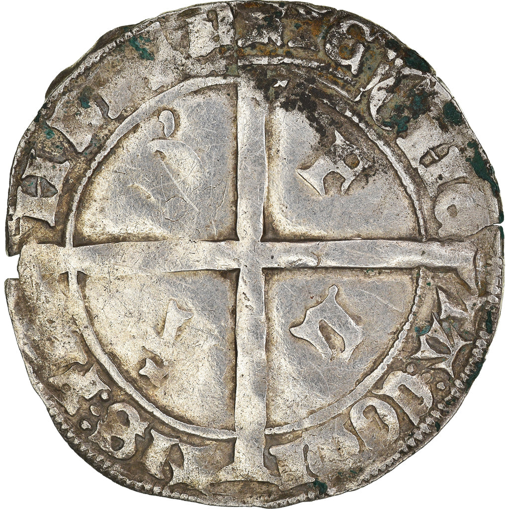 Moeda, França, Flanders, Philippe le Bon, Double Gros, VF(30-35), Prata