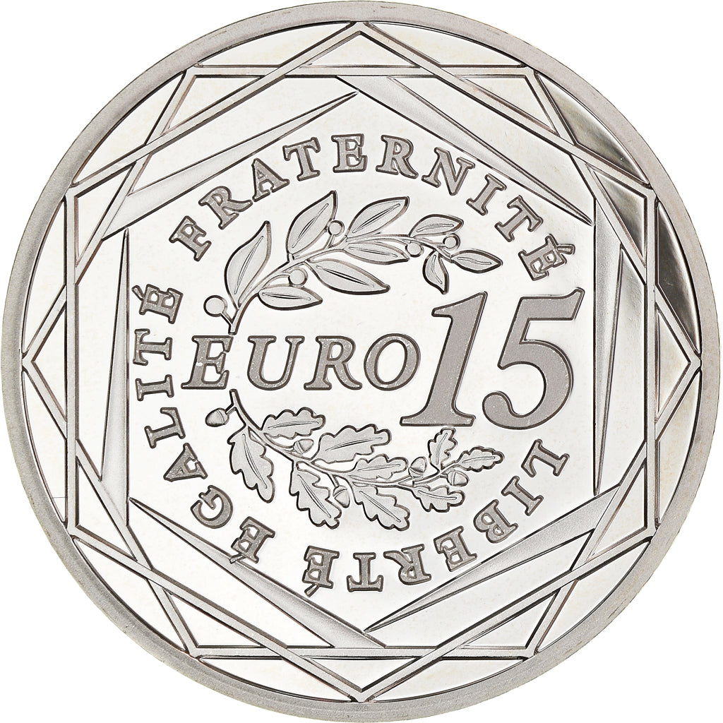 Francja, Semeuse, 15 Euro, 2008, Paris, BE, MS(65-70), Srebro, KM:1535