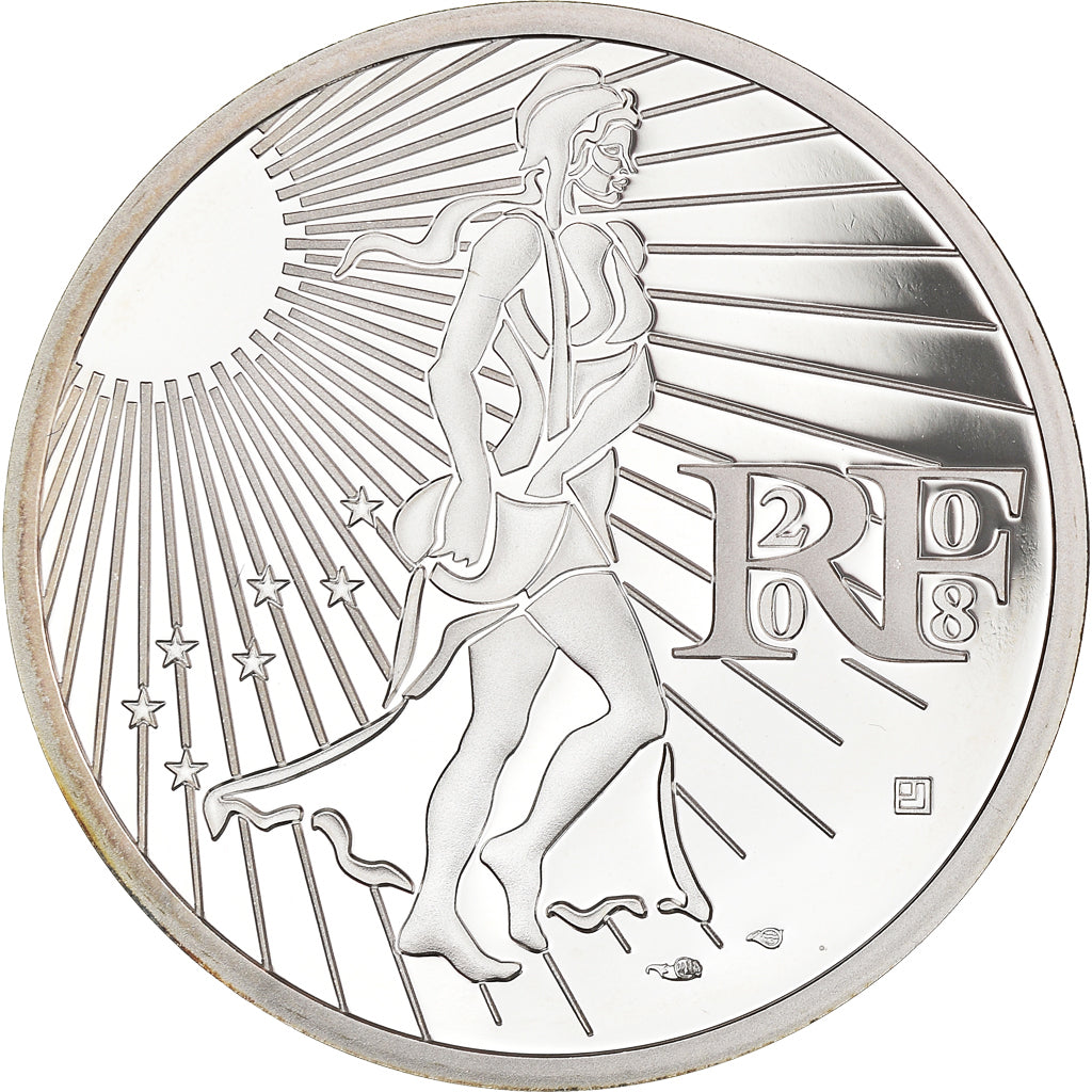 France, Semeuse, 15 Euro, 2008, Paris, BE, FDC, Argent, KM:1535