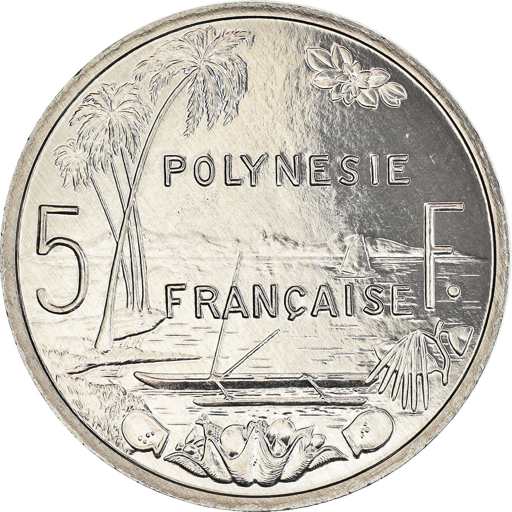 Coin, French Polynesia, 5 Francs, 2001, Paris, MS(65-70), Aluminum, KM:12