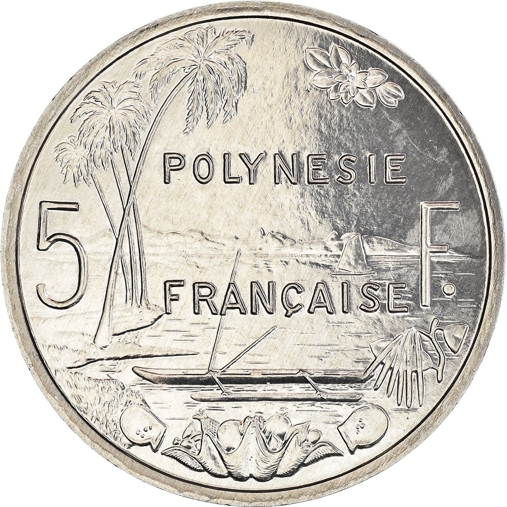 Coin, French Polynesia, 5 Francs, 2001, Paris, MS(64), Aluminum, KM:12