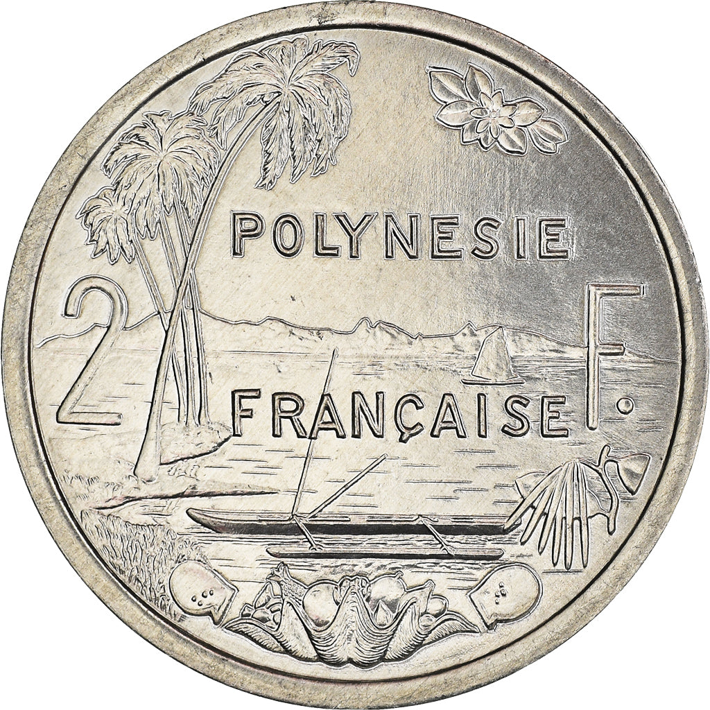 Coin, French Polynesia, 2 Francs, 2001, Paris, FDC, MS(65-70), Aluminum, KM:10