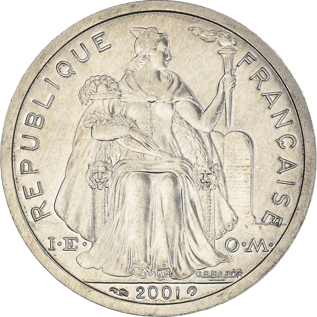 Monnaie, Polynésie française, 2 Francs, 2001, Paris, FDC, FDC, Aluminium