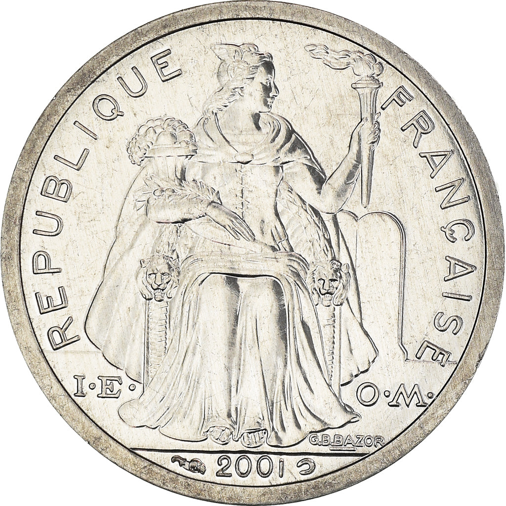 Coin, French Polynesia, Franc, 2001, Paris, FDC, MS(65-70), Aluminum, KM:11