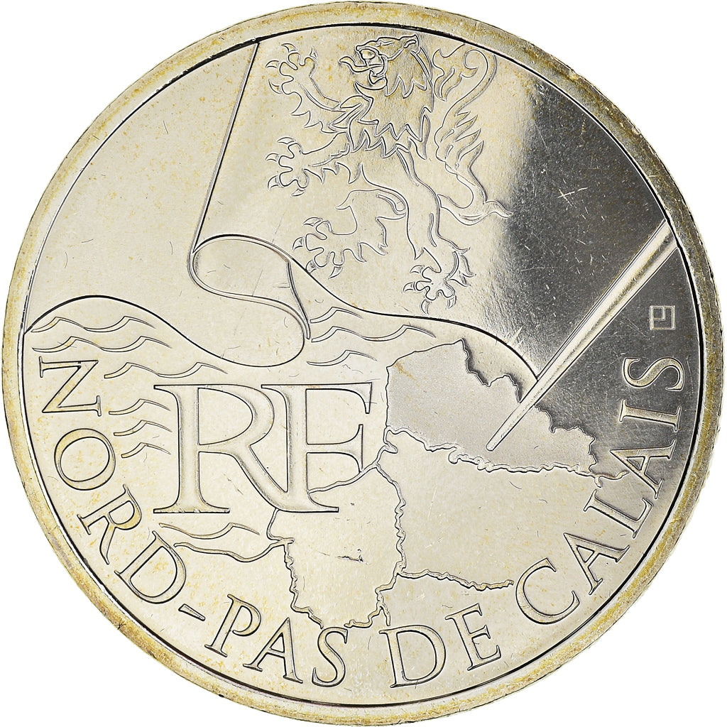France, 10 Euro, Nord-Pas-de-Calais, 2010, Paris, FDC, MS(65-70), Silver