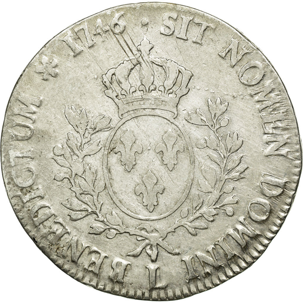 Coin, France, Louis XV, Écu au bandeau, Ecu, 1746, Bayonne, VF(20-25), Silver