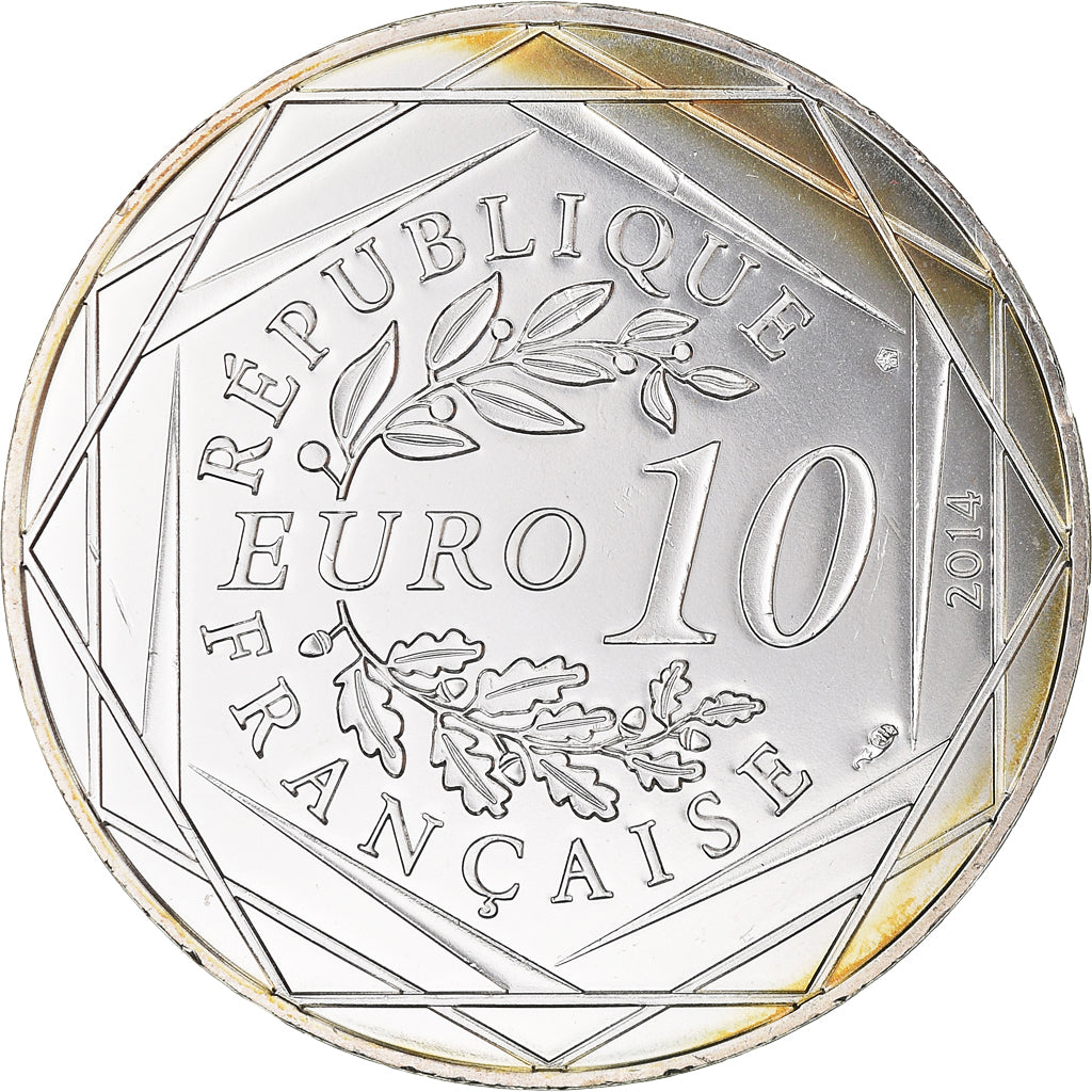 França, 10 Euro, Egalité Hiver Sempé, 2014, MS(65-70), Prata, Gadoury:EU718