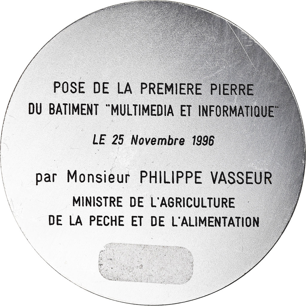 France, Medal, Ecole Nationale Vétérinaire, Nantes, Philippe Vasseur, 1996