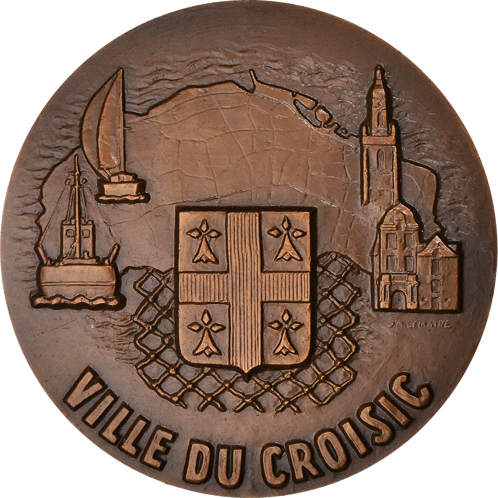 Francja, Medal, Ville du Croisic, Geografia, 1981, Lemaire, MS(63), Brązowy