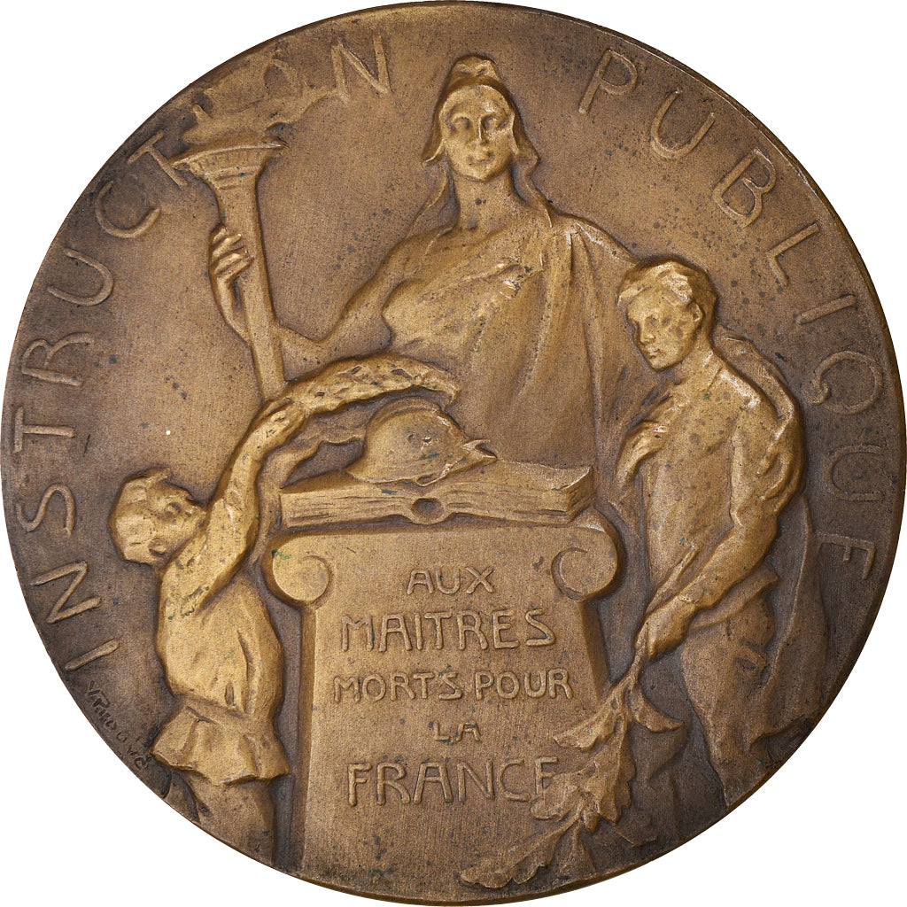 Francja, Medal, Aux Maitres Morts pour la France, Fouquières-les-Lens, 1914
