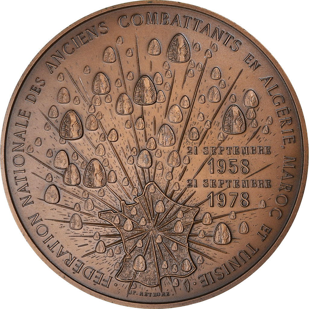 France, Médaille, Anciens Combattants en Algérie, 20 Ans, 1978, Réthoré