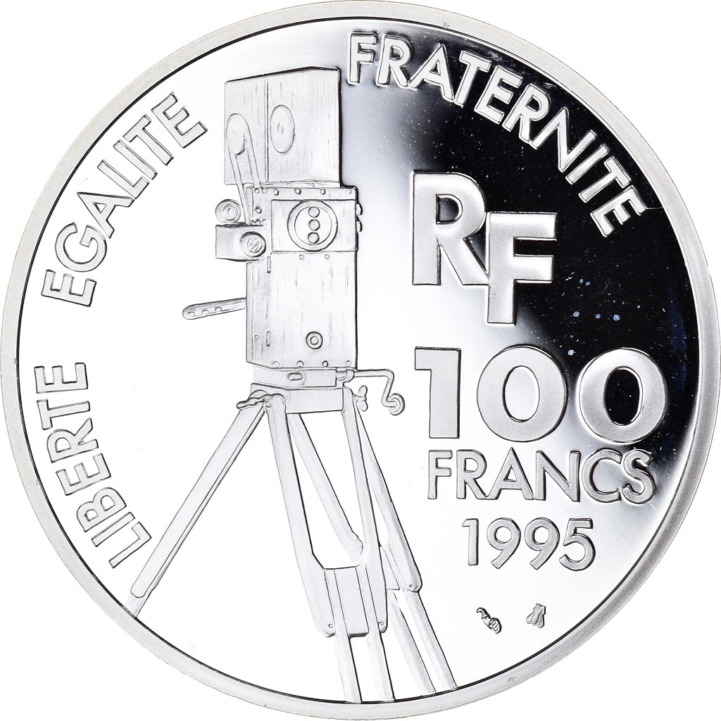Moneta, Francja, Jean Renoir, Centenaire du Cinéma, 100 Francs, 1995, BE
