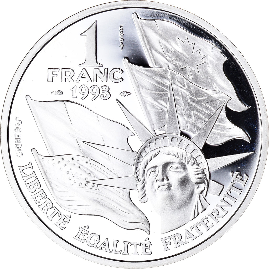 Coin, France, Débarquement, Franc, 1993, Paris, Essai Proof, MS(65-70), Silver