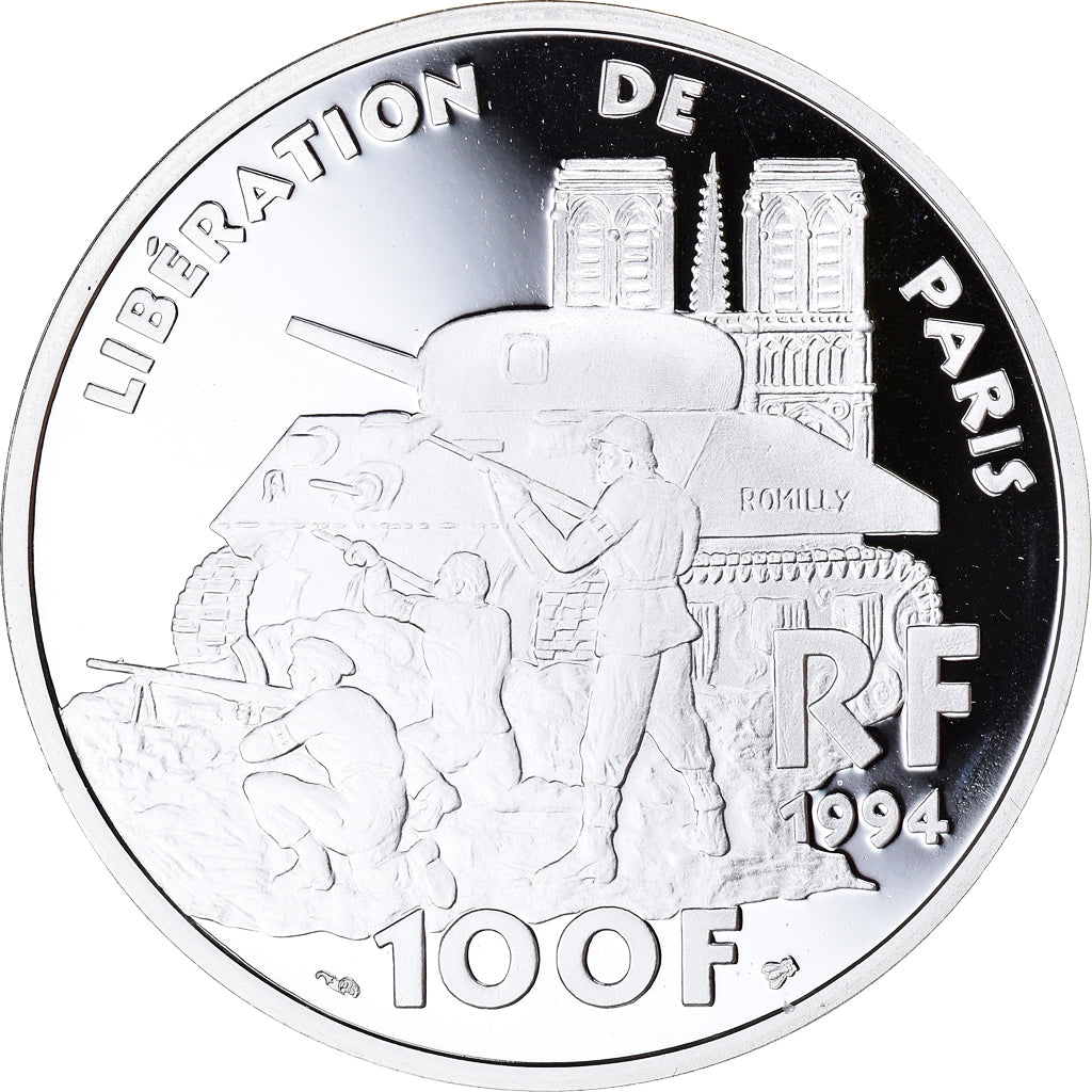Coin, France, Libération de Paris, 100 Francs, 1994, ESSAI, MS(65-70), Silver