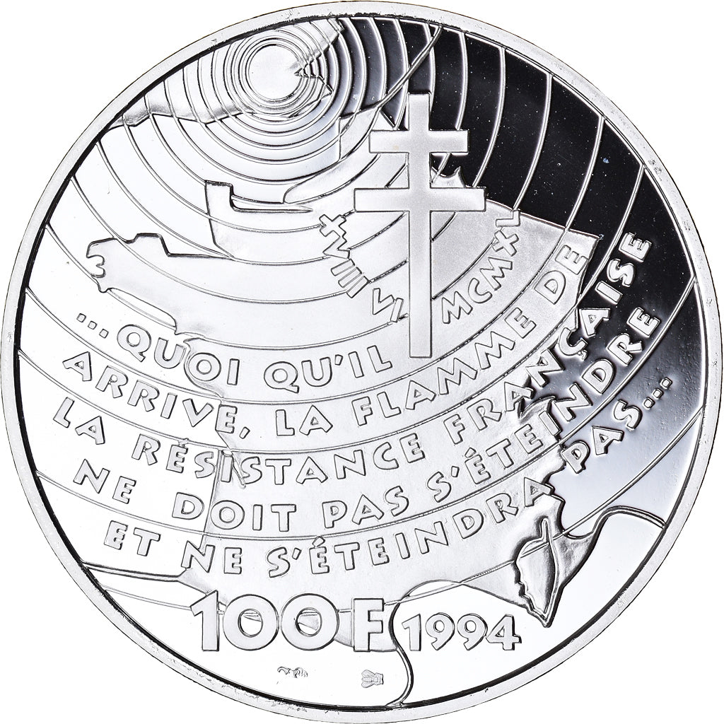 Coin, France, Général De Gaulle, 100 Francs, 1994, Essai Proof, MS(65-70)