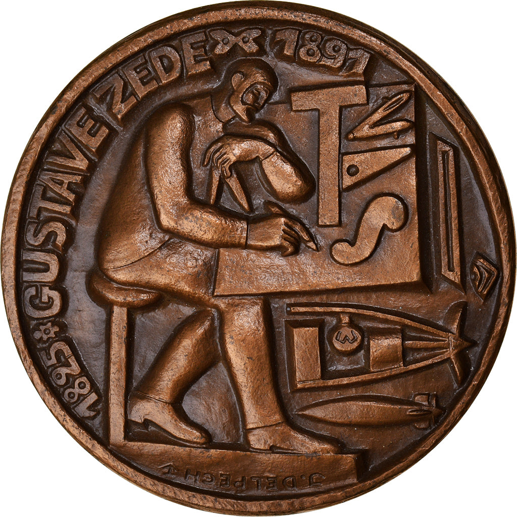 Francia, medalla, Gustave Zédé, Sous-Marin Gymnote, Shipping, 1908, Delpech